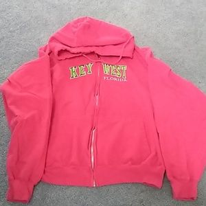 Pink hooded zip up sweatshirt size XXL